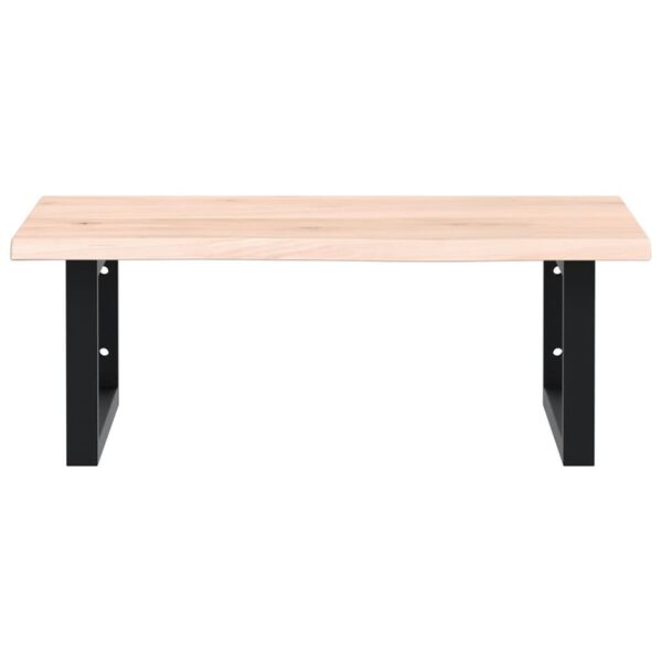 vidaXL Veggfest Handlaugarhilla Stál og Gegnheil Eik