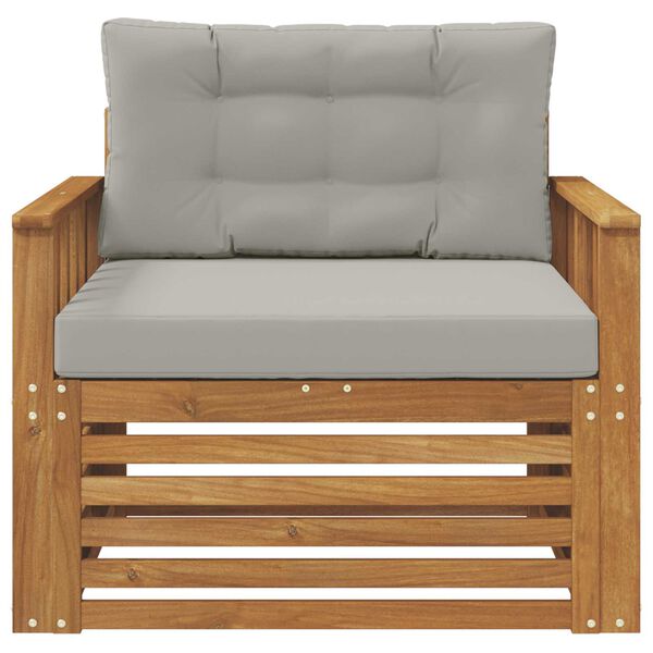 vidaXL &Uacute;ti s&oacute;fasett Solid Akas&iacute;uskei&eth; og P&oacute;lyester N&aacute;tt&uacute;rulegur