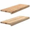 vidaXL gluggasyllur 2 stk &Oacute;me&eth;h&ouml;ndlu&eth; 70x25x2 cm gegnheil vi&eth;ar eik