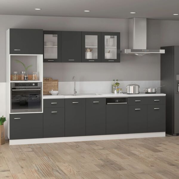 802556 vidaXL Dishwasher Panel “Lyon” Grey 45x3x67 cm Chipboard