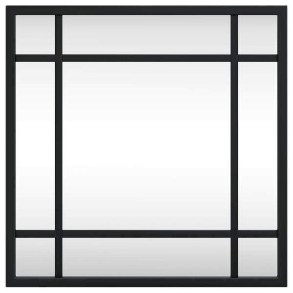 vidaXL Veggspegill Svartur 30x30 cm Ferningslaga Járn