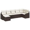 vidaXL S&oacute;fasett me&eth; p&uacute;&eth;i 7 pcs Br&uacute;nn p&oacute;l&yacute;rattan
