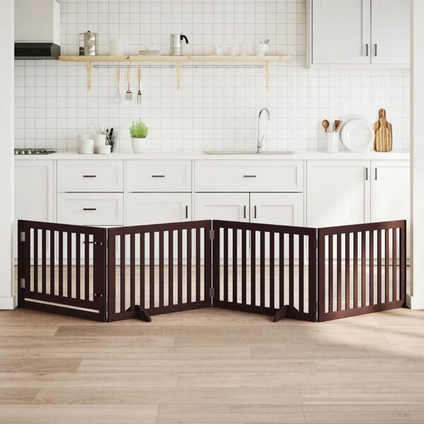 vidaXL Hundahli&eth; me&eth; Hur&eth; Fellanlegt 4 &THORN;il Br&uacute;nt 320 cm &ouml;sp