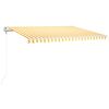 vidaXL sj&aacute;lfvirkt skyggni me&eth; LED&vindskynjara 400x300 cm Gular/Hv&iacute;tar