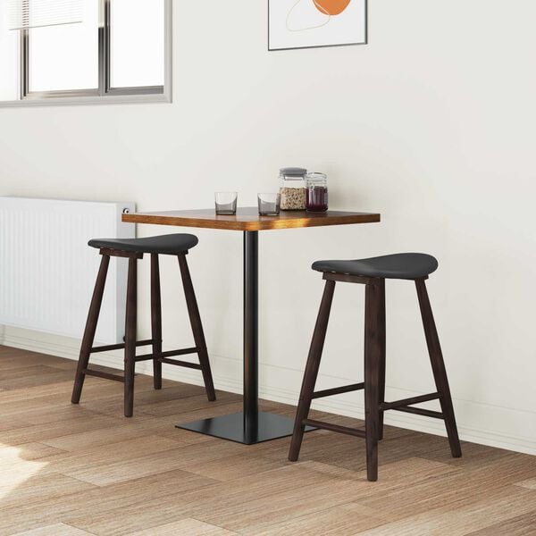 vidaXL Matsalst&oacute;lar 2 pcs L&eacute;tt br&uacute;nt 46 x 37 x 63 cm Solid Gummi Wood