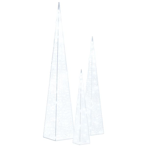 vidaXL Akr&yacute;l LED Lj&oacute;skeilusett til Skrauts Kalt-hv&iacute;t 30/45/60 cm