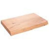vidaXL Bor&eth;plata Lj&oacute;sbr&uacute;n 60x40x(2-6) cm Me&eth;h&ouml;ndlu&eth; Gegnheil Eik