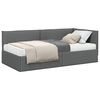 vidaXL Hornar&uacute;m rammi me&eth; d&yacute;nu me&eth; h&ouml;fu&eth;gafl 2 pcs Gr&aacute;r Flauel
