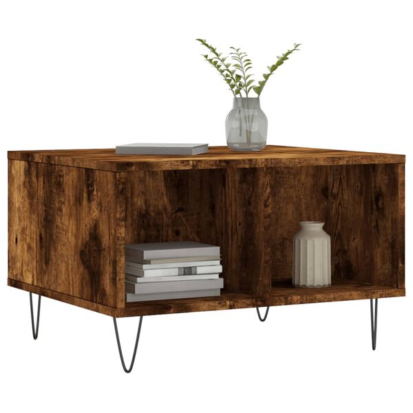 vidaXL S&oacute;fabor&eth; Reyklitu&eth; Eik 60x50x36,5 cm Samsettur Vi&eth;ur