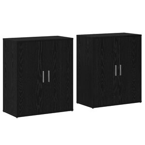 vidaXL Vi&eth;beinteyfla 2 pcs Svartur Eik 60 x 31 x 70 cm Samsettur vi&eth;ur