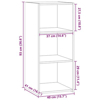 vidaXL Skenkur Sonoma Eik 40x41x93 cm Samsettur Viður