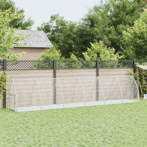 vidaXL Kanínukofi Silfrað 600x105x120 cm Sinkhúðað Stál