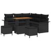 vidaXL Gar&eth;s&oacute;fa sett me&eth; p&uacute;&eth;i 8 pcs Svartur p&oacute;l&yacute;rattan