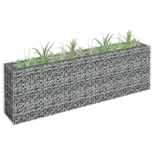 vidaXL Gabion Steinakassi Upphækkað Blómaker Sínkhúðað stál180x30x60cm