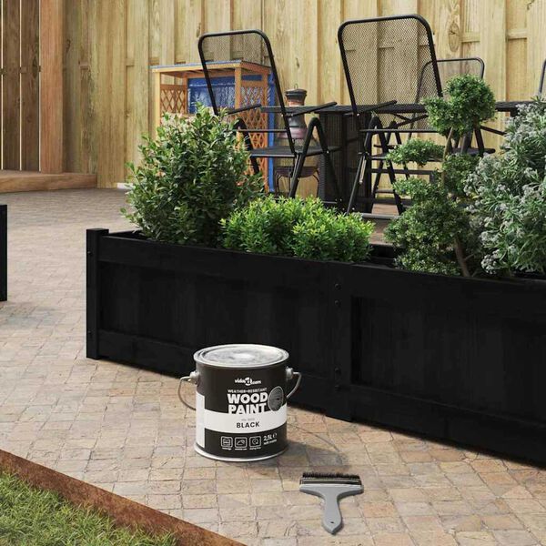 vidaXL Viðarmálning Svartur 16,5 x 16,5 x 15,9 cm Veggi prent