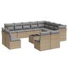 vidaXL 13 Hluta Gar&eth;s&oacute;fasett me&eth; Sessum Drapplita&eth; P&oacute;l&yacute;rattan