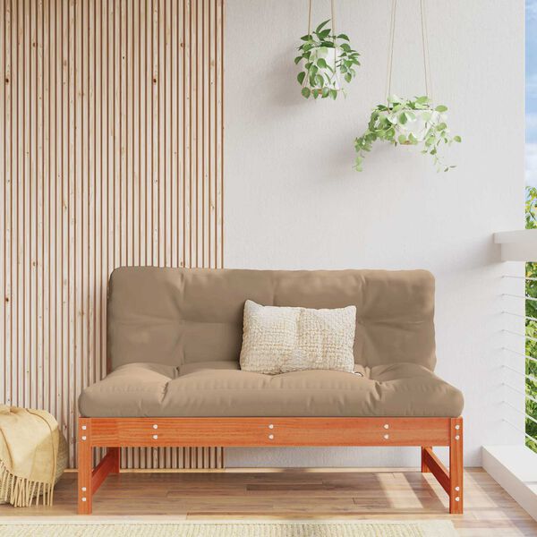 vidaXL Gar&eth;asofa Mi&eth;ja Mass&iacute;ft furuvi&eth; VaxBr&uacute;nn