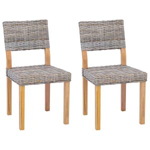 vidaXL Bor&eth;st&oacute;ll 2 pcs Kubu gr&aacute;tt 46 x 55 x 84 cm Kubu rattan