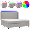 vidaXL H&oacute;lfa&eth; Springr&uacute;m me&eth; D&yacute;nu&LED Lj&oacute;sgr&aacute;tt 160x200cm Tauefni