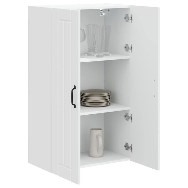 vidaXL Eldh&uacute;s sk&aacute;pur H&aacute;gloss hv&iacute;tur 60 x 31 x 100 cm Samsettur vi&eth;ur