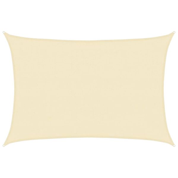 vidaXL Sólskyggni Sólsegl HDPE Rétthyrnt 4 x 6 m Kremlitað