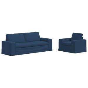 vidaXL S&oacute;fasett 2 pcs Bl&aacute;r 182 x 80 x 82 cm d&uacute;kur