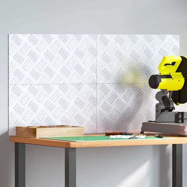 vidaXL Stigaplata R&eacute;tthyrningur 4 pcs Silfur 50 x 25 cm &Aacute;l