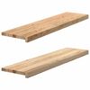 vidaXL gluggasyllur 2 stk &Oacute;me&eth;h&ouml;ndlu&eth; 100x25x2 cm gegnheil vi&eth;ar eik