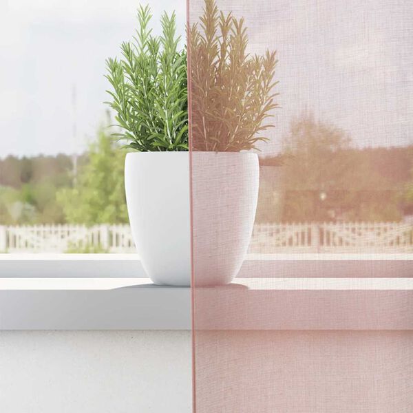 vidaXL Voile Gluggatjöld með Grommets 2 stk Bleikur 140x140 cm