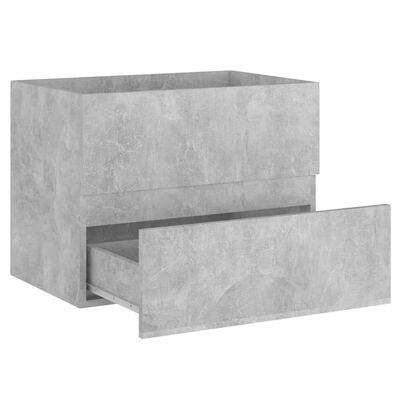 804876 vidaXL 2 Piece Bathroom Furniture Set Concrete Grey Chipboard
