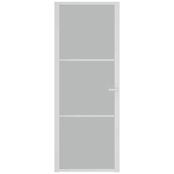 vidaXL Innihurð 76x201,5 cm Hvít Mattu Gler og Ál