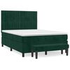 vidaXL H&oacute;lfa&eth; Springr&uacute;m me&eth; D&yacute;nu D&ouml;kkgr&aelig;nt 140x190 cm Flauel