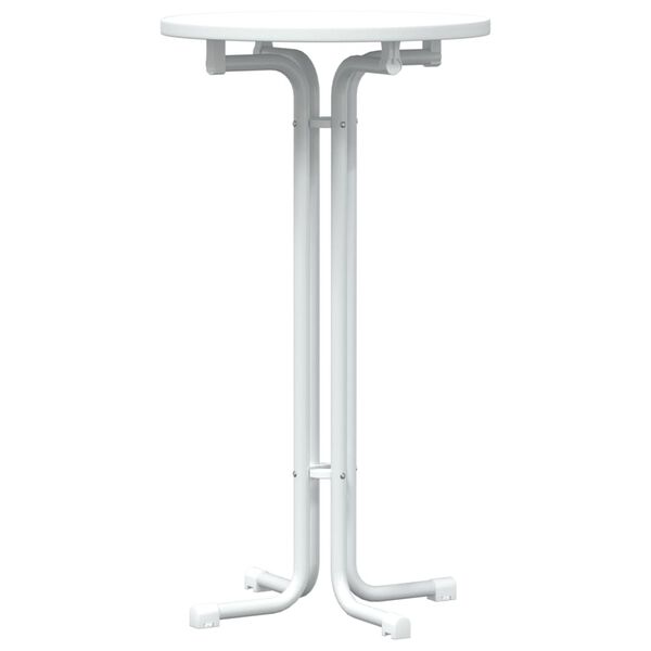 vidaXL Bor&eth;stofubor&eth; Hv&iacute;tt &Oslash;60x110 cm Samsettur Vi&eth;ur og St&aacute;l