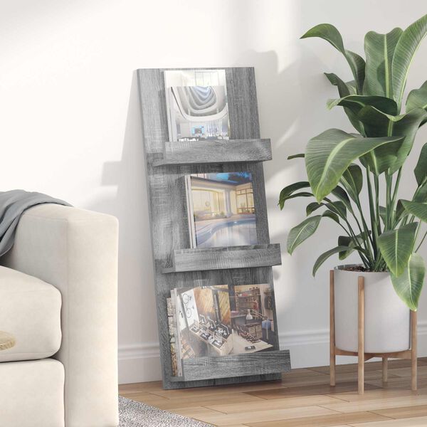 vidaXL T&iacute;marit Hillur Gr&aacute;r Sonoma 43 x 11 x 102 cm Samsettur vi&eth;ur