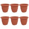 vidaXL R&uacute;n bl&oacute;mapotta 6 pcs Ekkert Rautt &Oslash; 26 x 21.5 cm Plast