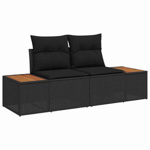 vidaXL Gar&eth;as&oacute;fi Svartur 184 x 62 x 85 cm p&oacute;l&yacute;rattan