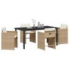 vidaXL Gar&eth;ur bor&eth;sett 5 pcs Drapplita&eth;ur p&oacute;l&yacute;rattan