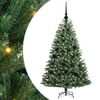 vidaXL Gervi hengdu j&oacute;latr&eacute; me&eth; 150 LED Gr&aelig;nn 120 cm PVC og m&aacute;lmur