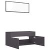 804817 vidaXL 2 Piece Bathroom Furniture Set High Gloss Grey Chipboard
