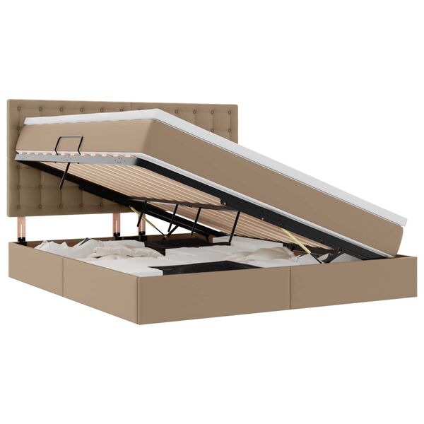 vidaXL Geymslu R&uacute;m me&eth; d&yacute;nu Kappuccino 160 x 200 cm Gervile&eth;ur