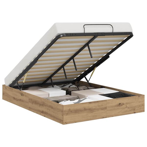 vidaXL Ott&oacute;man s&aelig;ngurrammi Handverks Eik 120 x 190 cm Verkefnavi&eth;ur