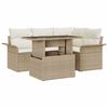 vidaXL Gar&eth;s&oacute;fa sett me&eth; p&uacute;&eth;i 5 pcs Drapplita&eth;ur Poly rattan