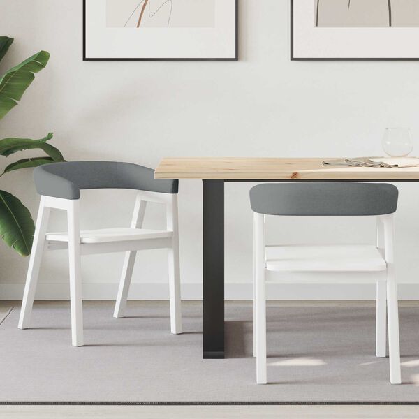 vidaXL Matsalst&oacute;lar 2 pcs Hv&iacute;tt 54 x 57 x 73 cm Solid Gummi Wood