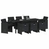 vidaXL Gar&eth;ur bor&eth;sett 9 pcs Svartur p&oacute;l&yacute;rattan