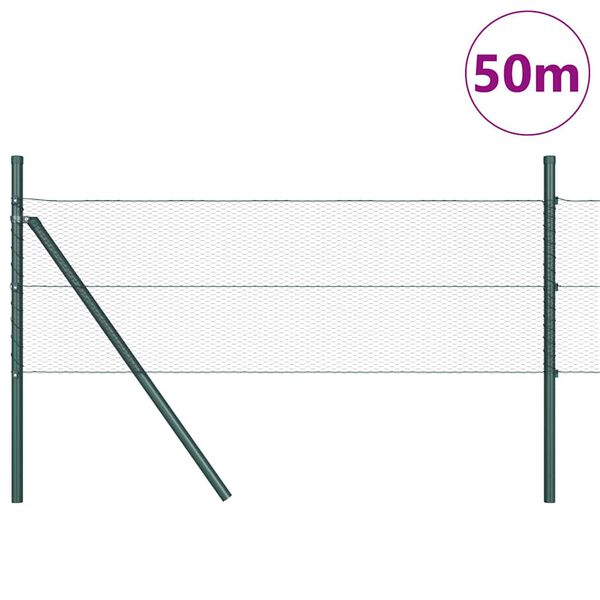 vidaXL Gir&eth;ingarp&oacute;stur Gr&aacute;r 50 x 0,4 m (13 mm net) St&aacute;l og PVC