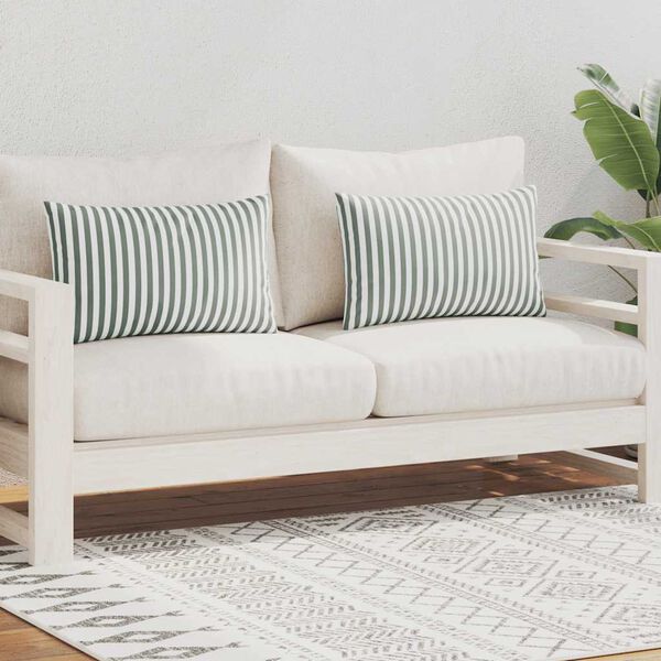 vidaXL &Uacute;tip&uacute;&eth;ar 2 stk R&ouml;nd&oacute;tt mynstur 60x40 cm Gr&aacute;ir