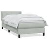 vidaXL Spring r&uacute;m me&eth; d&yacute;nu Lj&oacute;sgr&aacute;r 90x220 cm Flauel