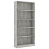vidaXL B&oacute;kask&aacute;pur me&eth; 5 Hillum Steypugr&aacute;r 60x30x189 cm Samsettur Vi&eth;ur
