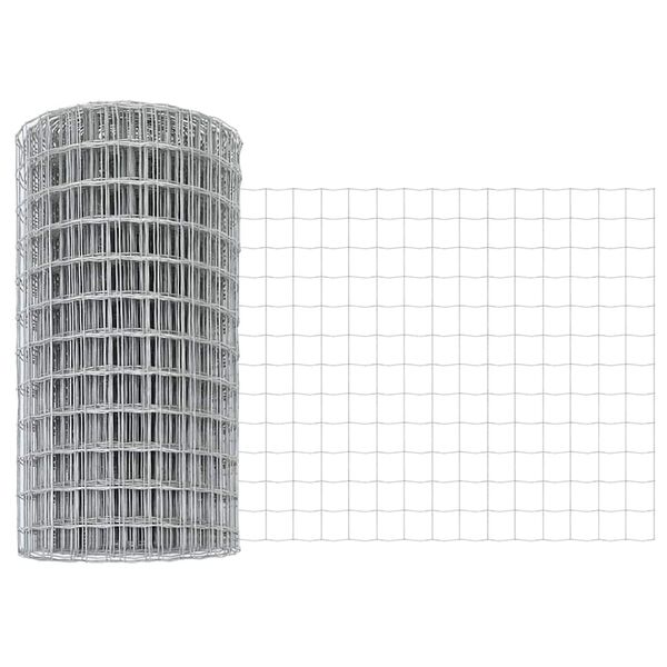 vidaXL Evrópsk girðing Silfur 0.6 x 10 m Heitt dýpi galvaniseruð járn