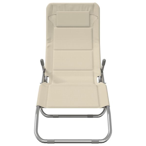 vidaXL Samfellanlegir S&oacute;lbekkir 2stk. text&iacute;len og dufth&uacute;&eth;a&eth; st&aacute;l